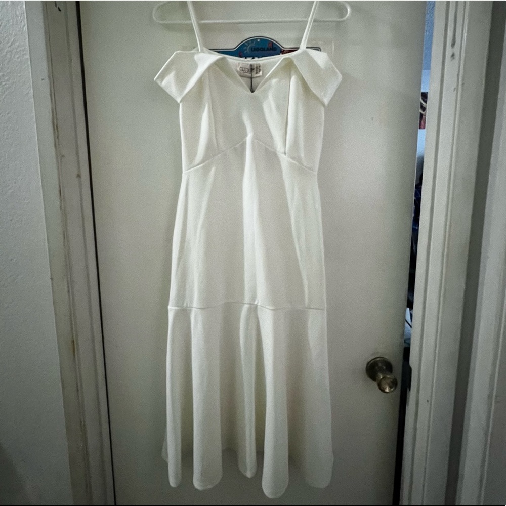 Club London White Fit & Flare Dress